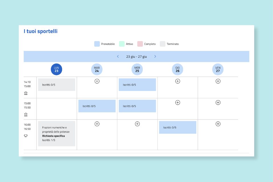 Funzionalita Calendario disponibilità